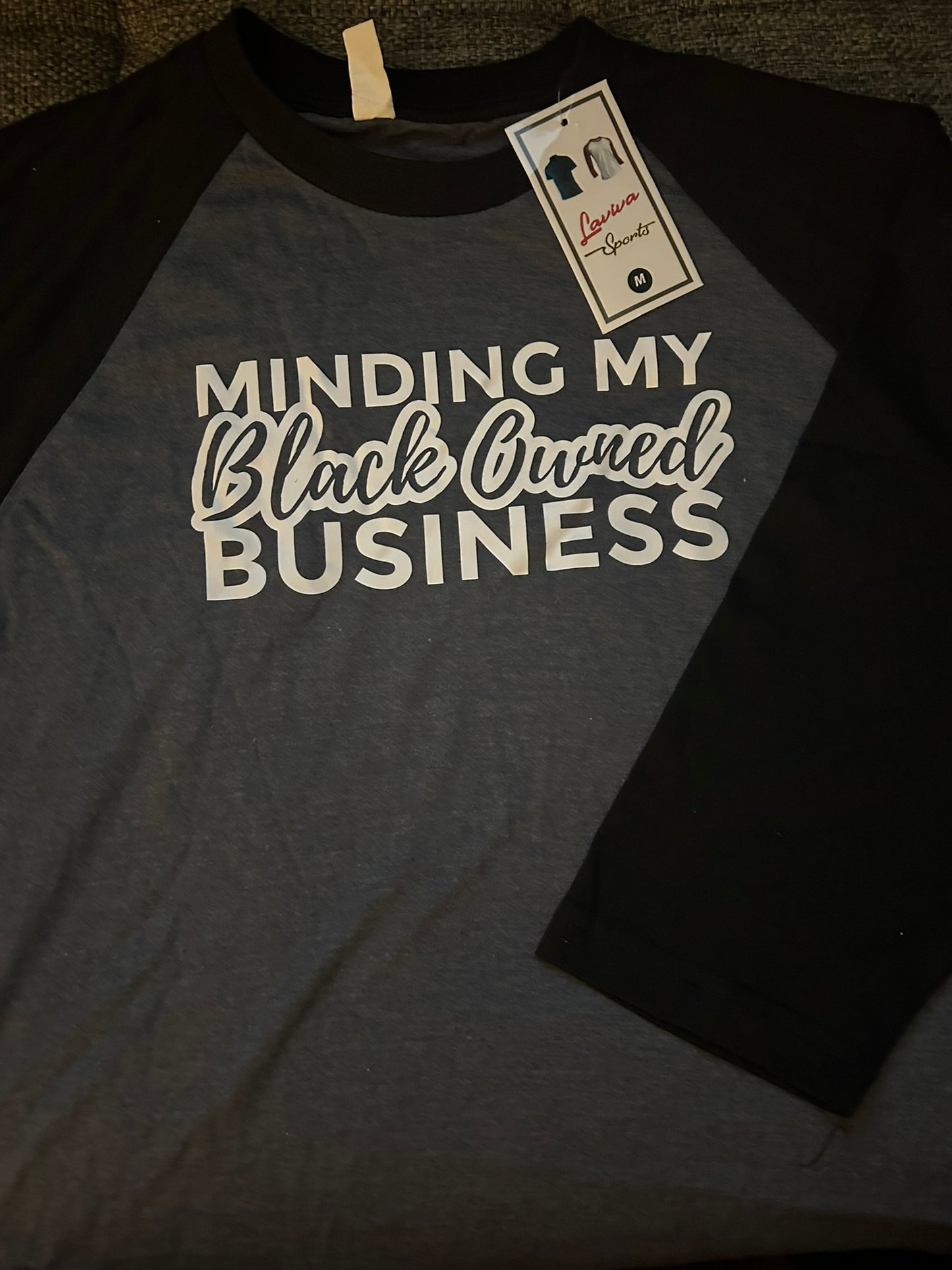 DESTASH! - "Minding My Black Owned Business" 3/4 Sleeve Shirt (Medium)
