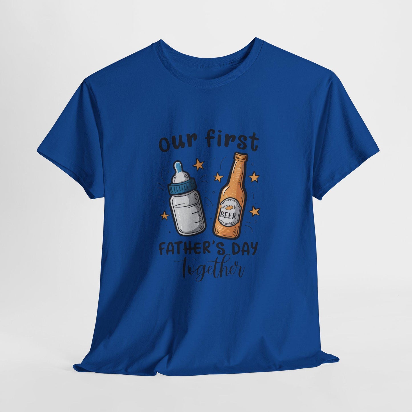 First Father's Day Unisex Heavy Cotton Tee, Dad Shirt, New Dad Gift, Family Celebration Apparel, Funny Parenting T-Shirt