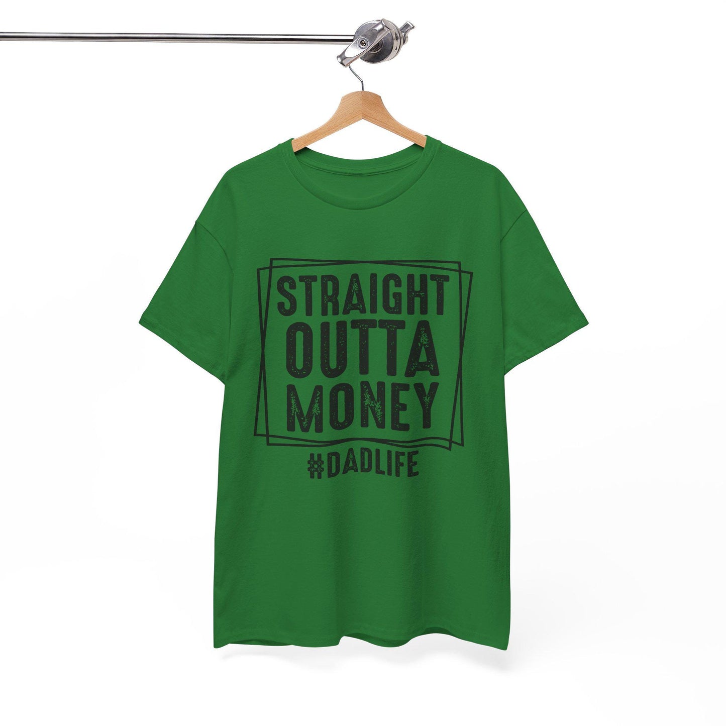 Straight Outta Money Dad Life Unisex Tee, Funny Dad T-Shirt, Gift for Father's Day, Casual Cotton Shirt, Humor Apparel