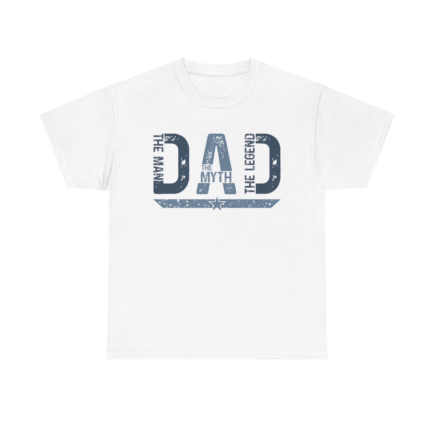 Unisex Heavy Cotton Tee - "The Dad, The Myth, The Legend" - Perfect Gift for Fathers Day, Birthdays, Dads, Family Events, Casual Wear