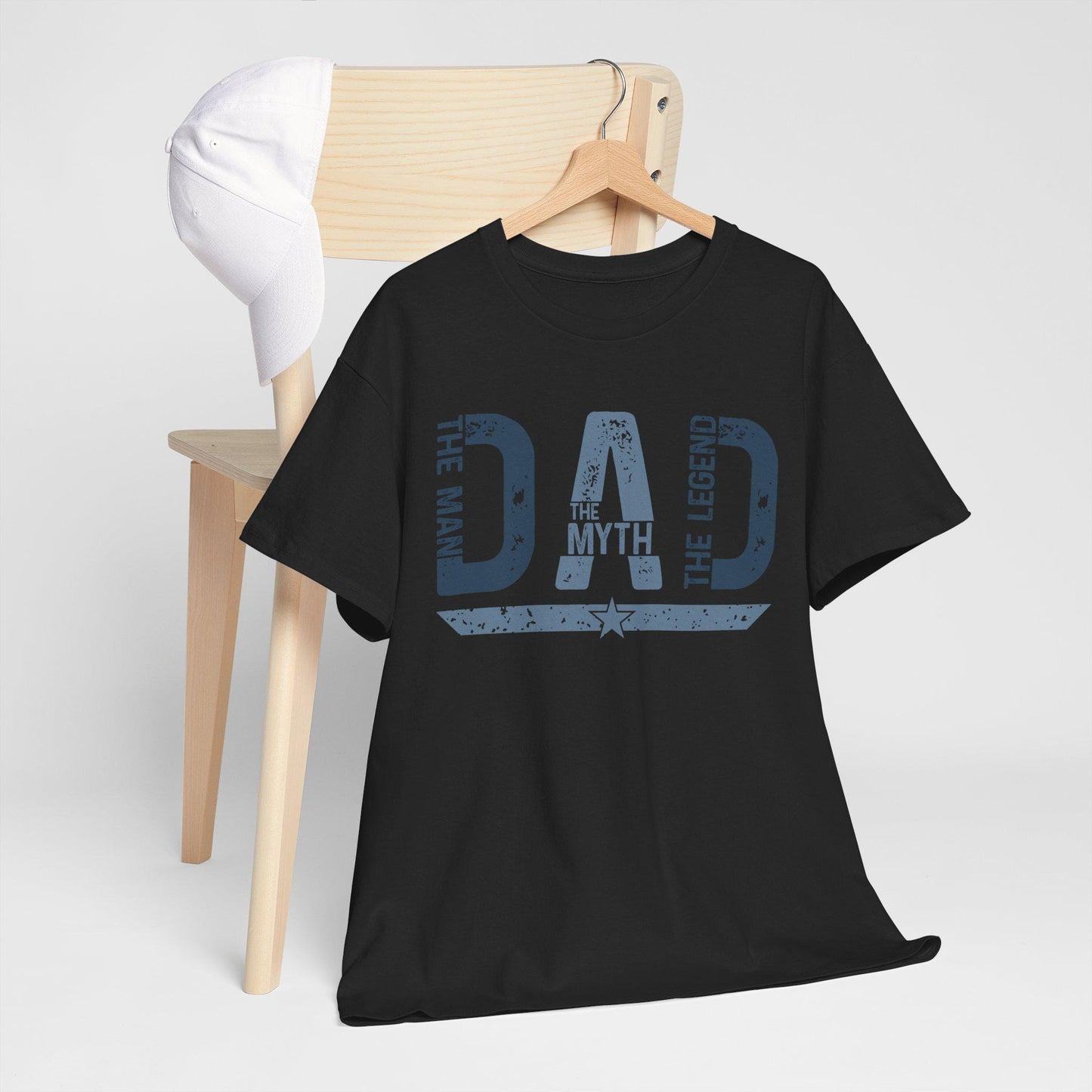 Unisex Heavy Cotton Tee - "The Dad, The Myth, The Legend" - Perfect Gift for Fathers Day, Birthdays, Dads, Family Events, Casual Wear