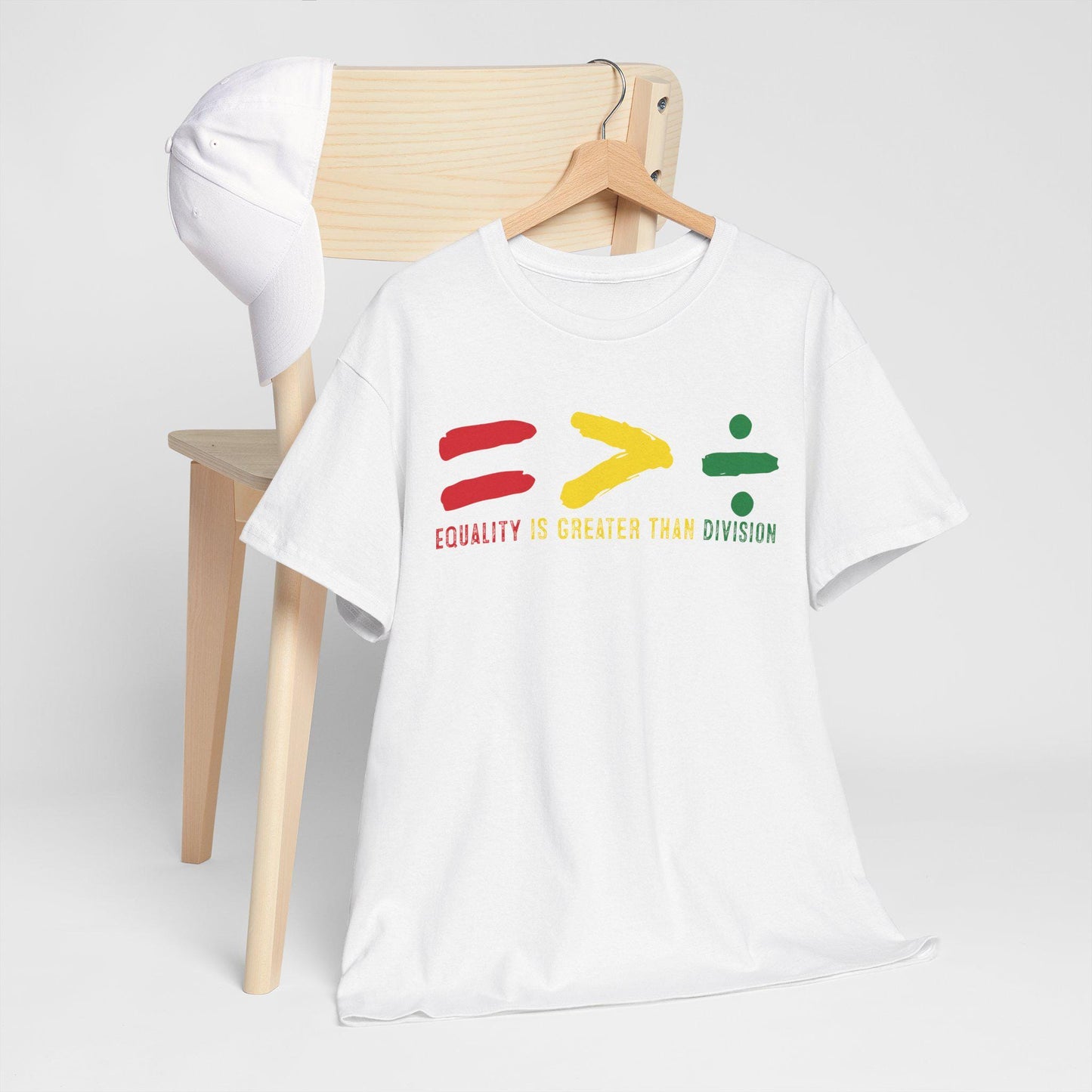 Equality is Greater than Division Unisex Cotton Tee | Empowerment Shirt, Social Justice Apparel, Casual Wear, Gift for Activists