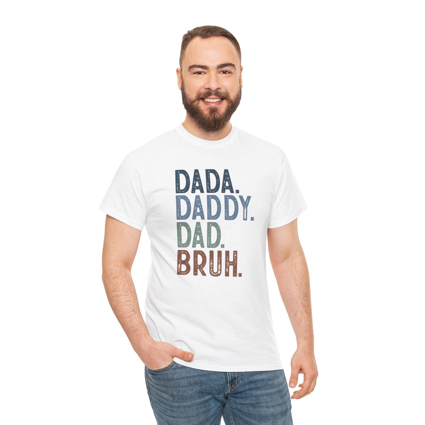 Dada Daddy Bruh Unisex Heavy Cotton Tee, Funny Dad Shirt, Father's Day Gift, Family T-Shirt, Casual Wear