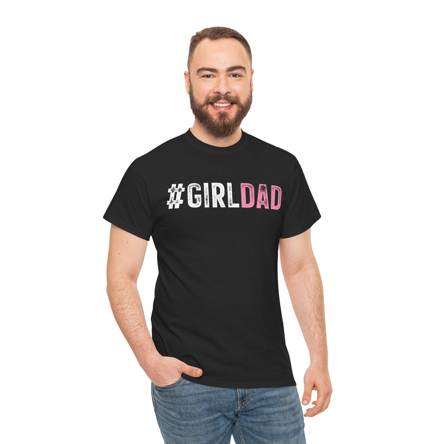GirlDad Unisex Heavy Cotton Tee - Perfect Gift for Fathers, Dad's Day, Family Gatherings, Casual Wear, Summer Fashion
