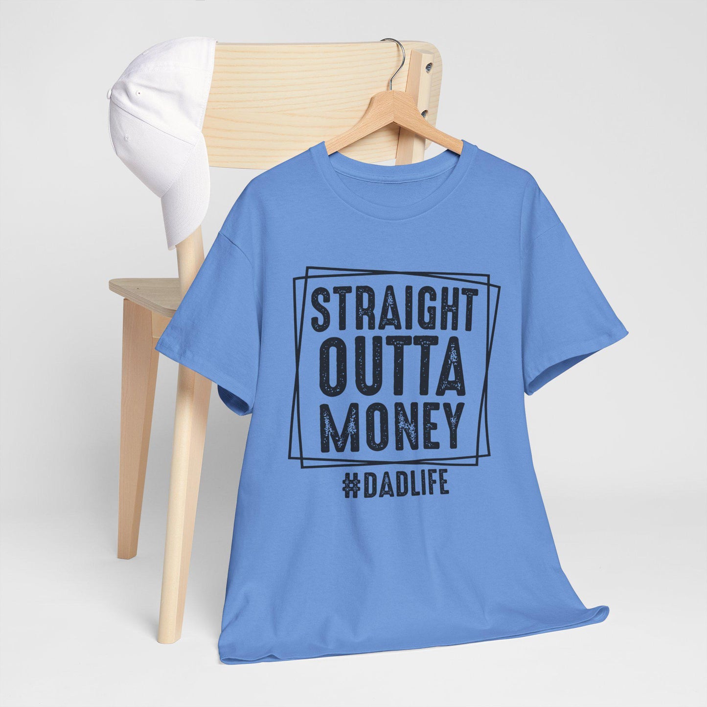 Straight Outta Money Dad Life Unisex Tee, Funny Dad T-Shirt, Gift for Father's Day, Casual Cotton Shirt, Humor Apparel