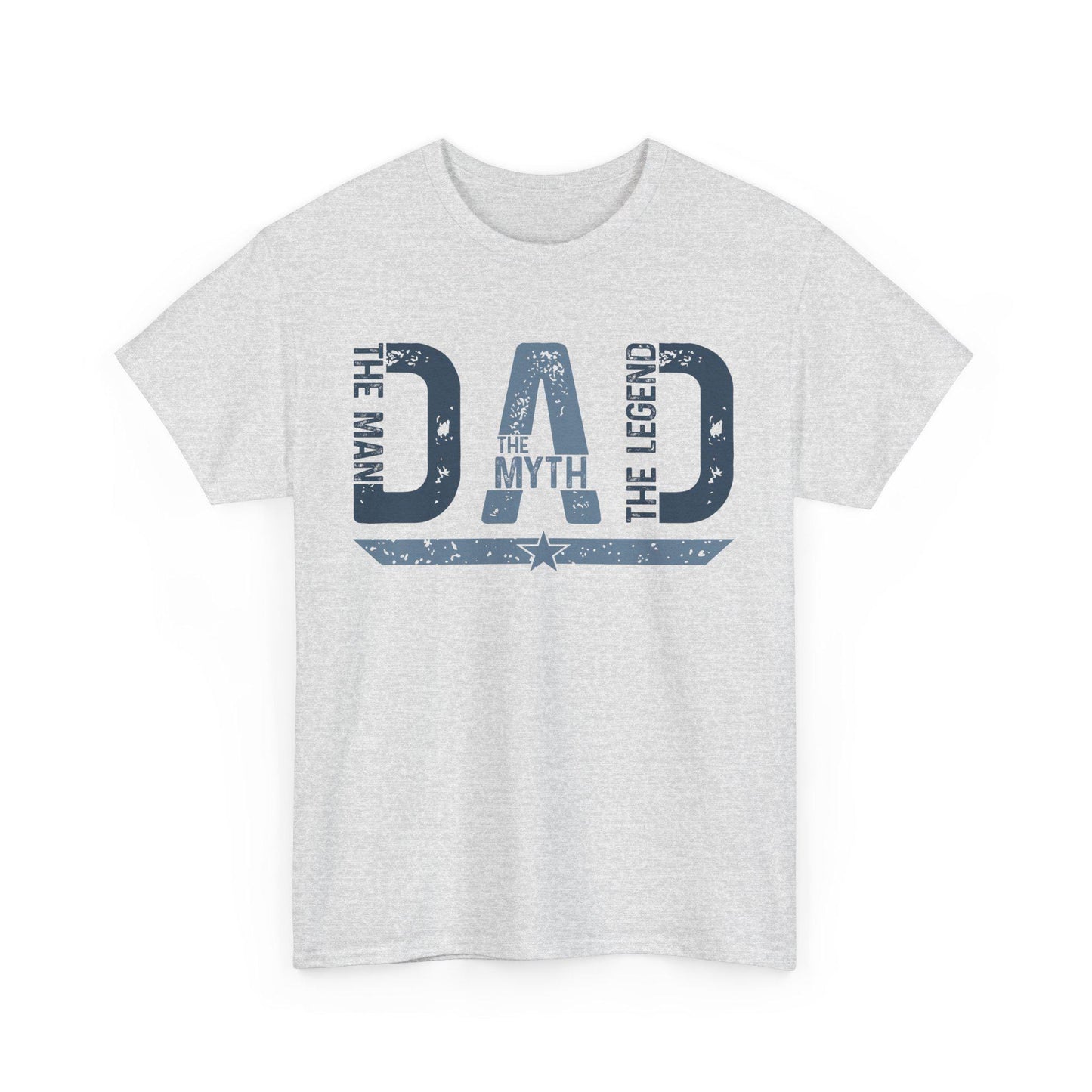 Unisex Heavy Cotton Tee - "The Dad, The Myth, The Legend" - Perfect Gift for Fathers Day, Birthdays, Dads, Family Events, Casual Wear