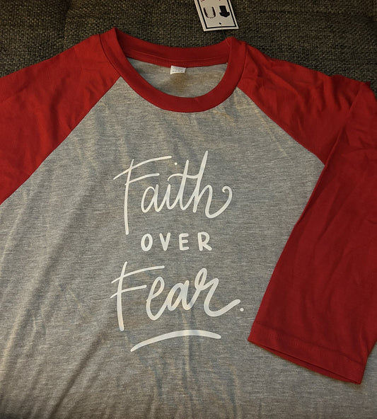 DESTASH! - "Faith Over Fear" 3/4 Sleeve Shirt (Medium)
